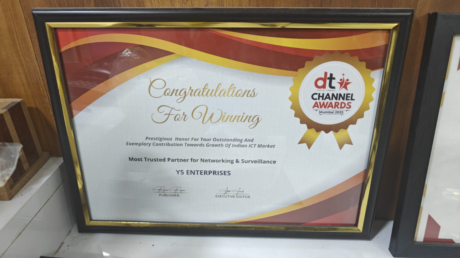 Most Trusted Partner for Networking & Surveillance — Digital Terminal — Channel Awards Mumbai 2025